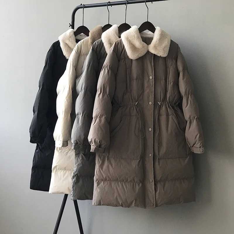 Make pricing down cotton-padded jacket female rabbit fur collar waist to keep warm cotton coat quilted in the new | Женская одежда