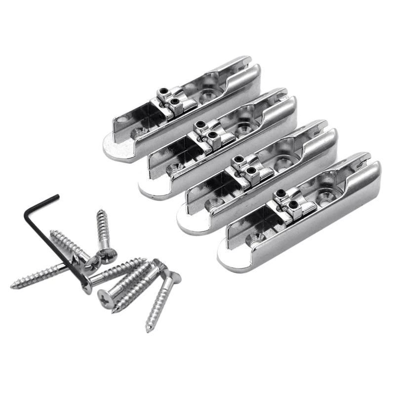

4 Strings Zinc Alloy Bass Bridge Split Guitar Strings Bridge Electric Bass Guitar Bridge Parts