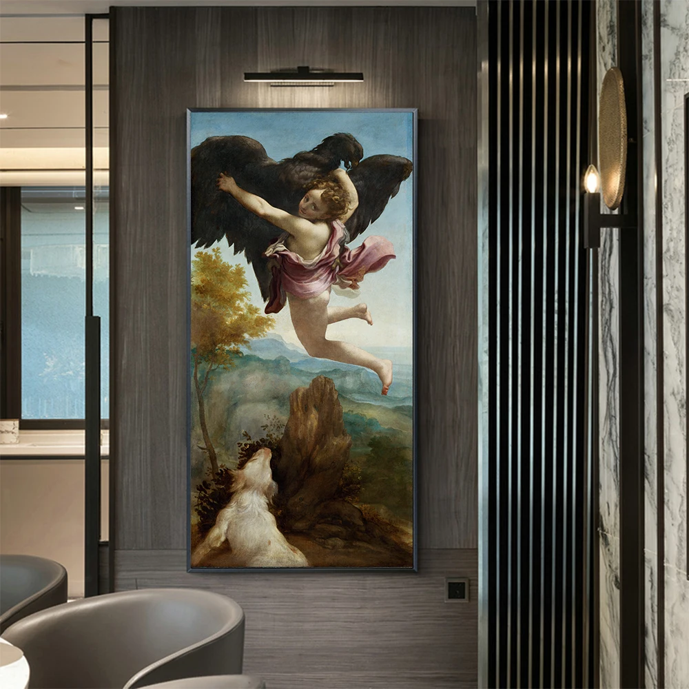 Цитон холст искусство картина маслом Correggio Abduction захват Ganymede Poster художественный