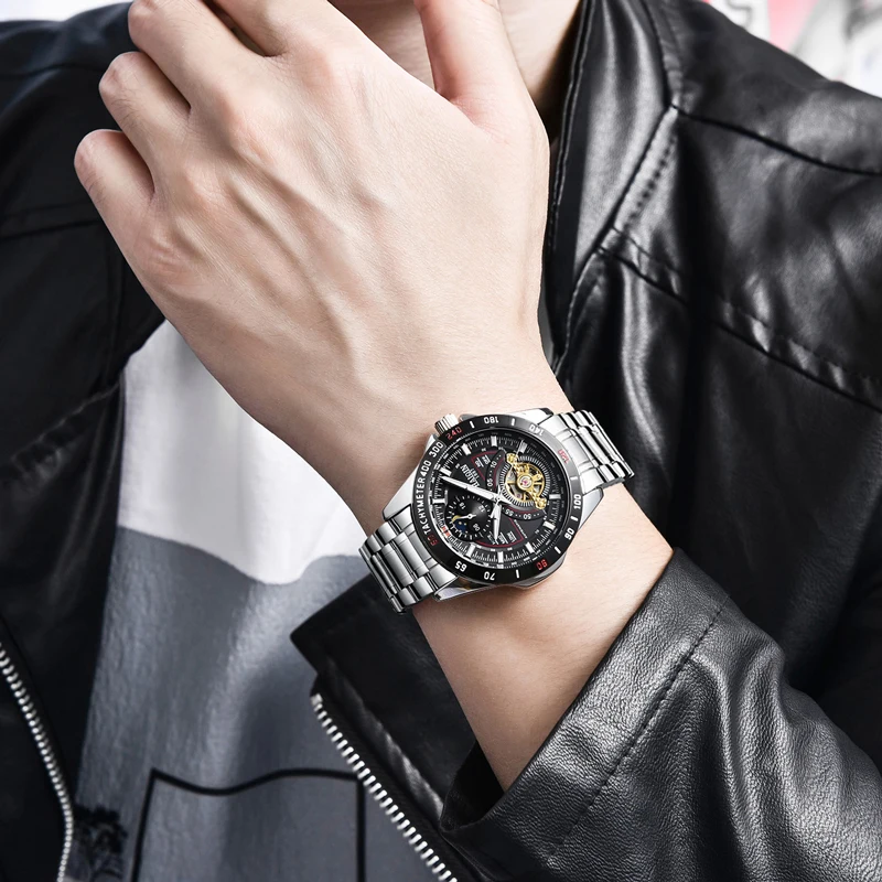 Reloj Hombre HAIQIN брендовые автоматические механические мужские часы спортивные водонепроницаемые мужские золотые наручные часы Relogio Masculino