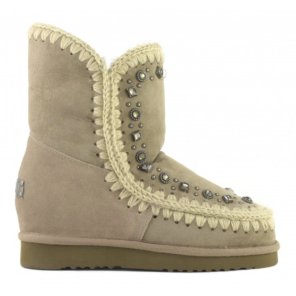 Mou Botas nieve con cuña de cristal para mujer, botines de lana a mano, de piel de 2022|Botas de nieve| - AliExpress