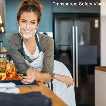

10PCS Safety Face Shield Plastic Visor Face Protective Anti-Fog Anti-Splash Transparent Protective Visor Food Hygiene