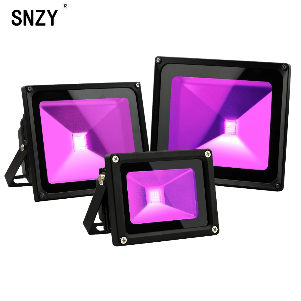 

SNZY Ultraviolet Floodlight LED UV light 10W 20W 30W Fluorescent Bulb UVA 395nm Curing lamp 110V 220V Black light party
