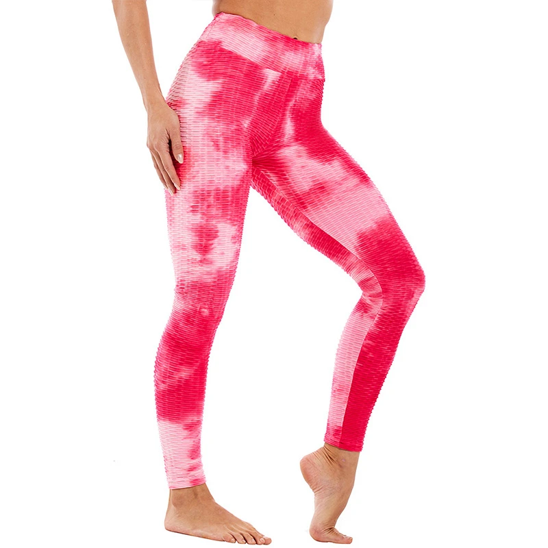 Pink tie dye workout leggings Clearance