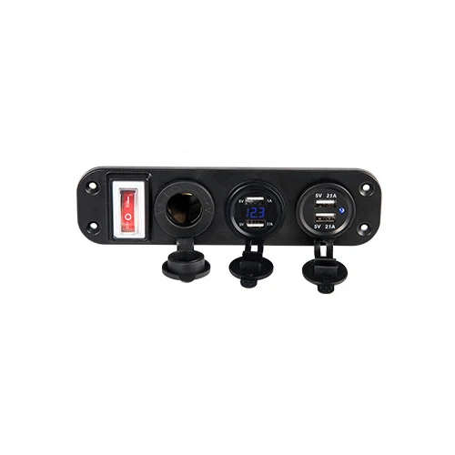 Синий Предварительно смонтированный Dual USB Зарядное устройство Водонепроницаемый переключатель 4.2A светодиодный вольтметр гнездо для автомобильного прикуривателя для автомобиля RV грузовой автомобиль - Название цвета: Синий