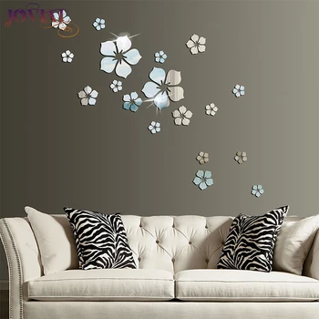 

Mirror Sticker Flowers Petal Crystal Hot Sale Stereoscopic Home Decoration Accessories For Bathroom Bedroom Acrylic Wall Sticker