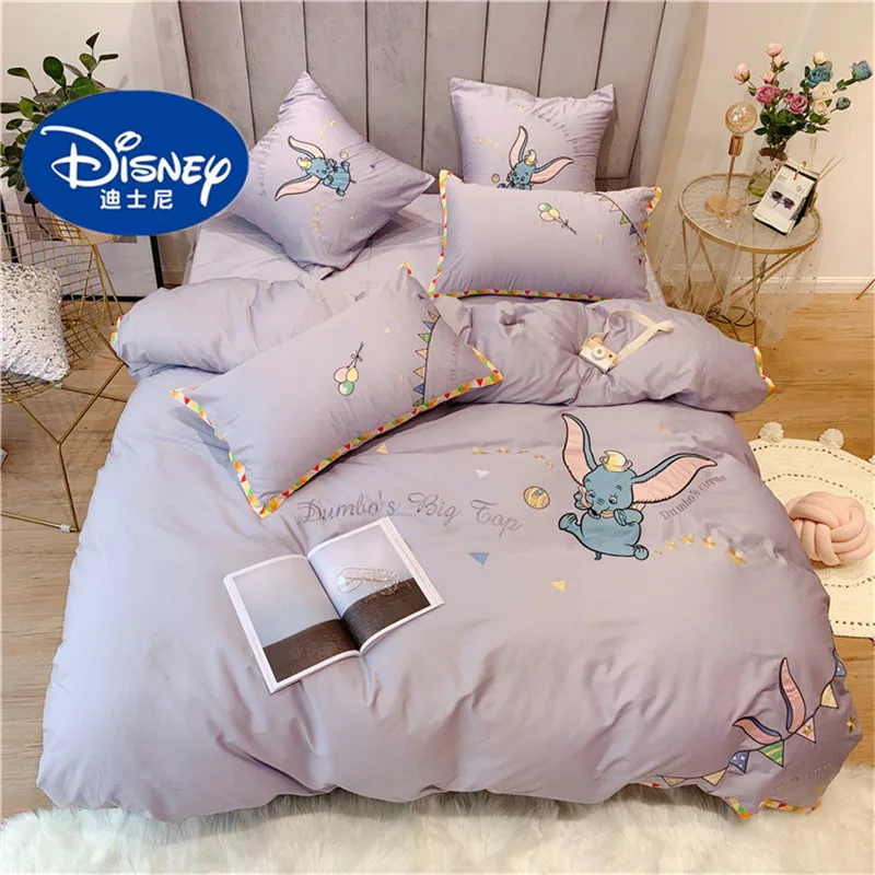 Disney мультфильм Dumbo постельные принадлежности наборы Мальчик/девочки ребенок взрослый король супер ковровое покрытие набор наволочка одеяло покрывало лист