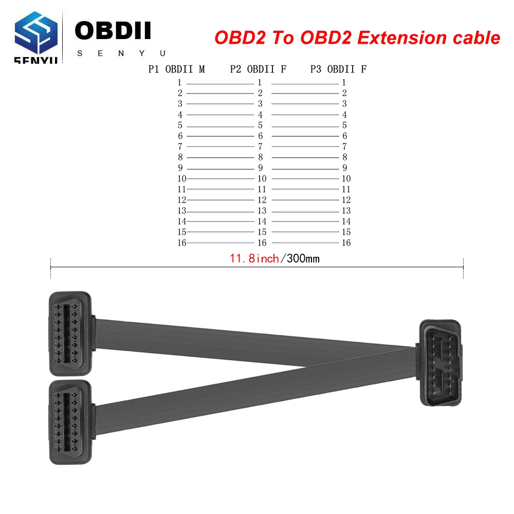 Автомобильный удлинитель OBD OBD2 16 контактный разъем 2 для диагностики автомобиля
