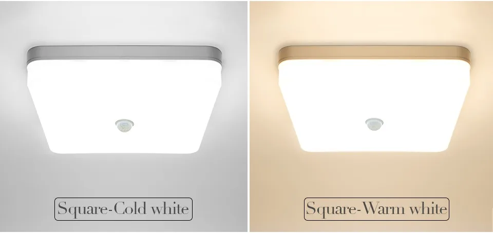 PIR Sensor Light 48W 36W 24W 18W 13W 9W Modern Surface Mount Ceiling Lamp Fixture for Living Room Kitchen Foyer Ceiling Light