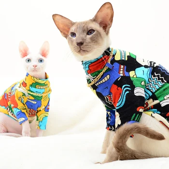 

Cat Clothes Thin Breathable Pet Dog Clothes for Sphinx Clothes 90% Cotton