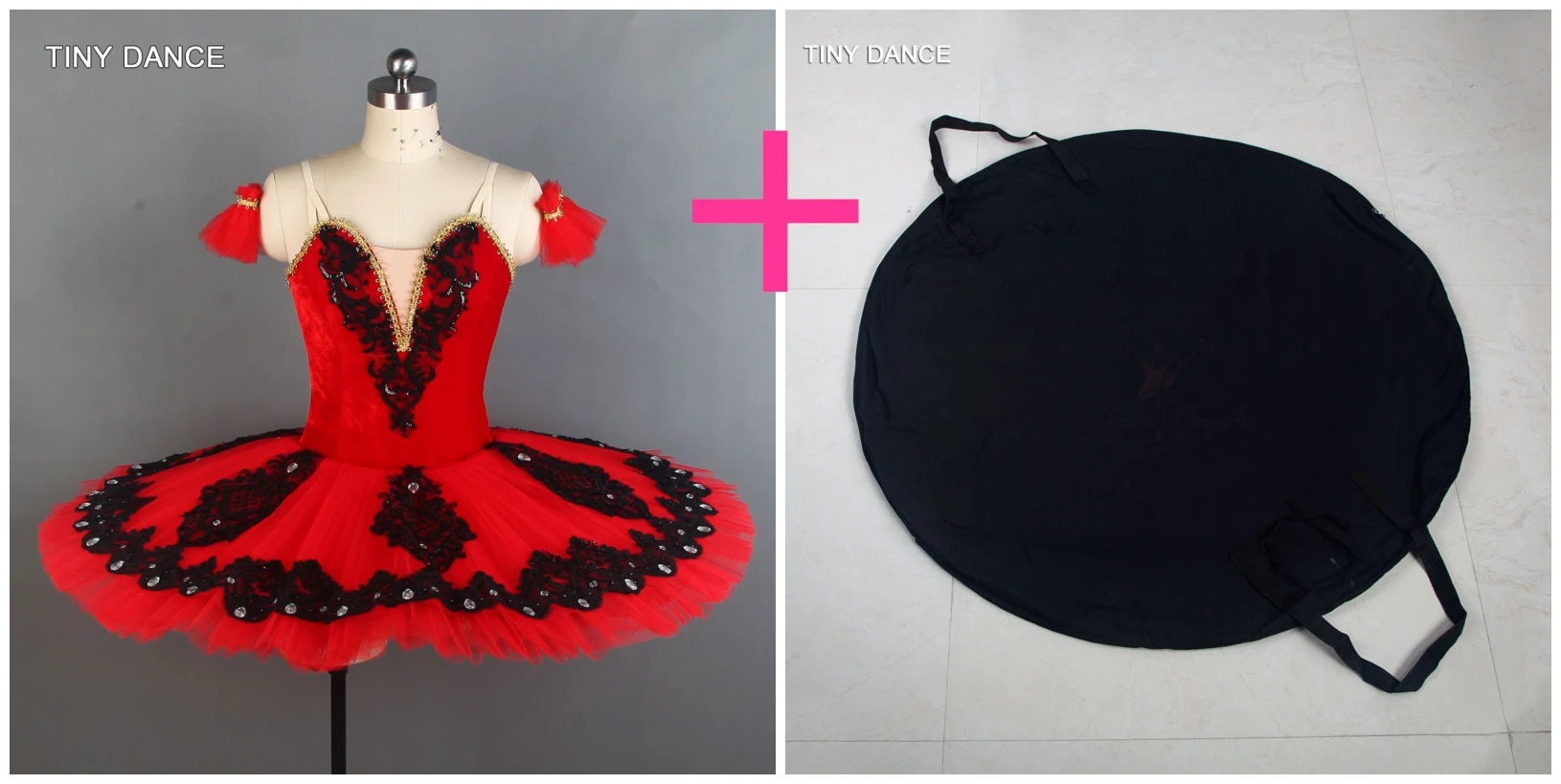 tutu and black bag Индивидуальные красные классические балетные пачки для детей и взрослых, балетное платье-пачка для сольного танца B18032 - Цвет: tutu and black bag