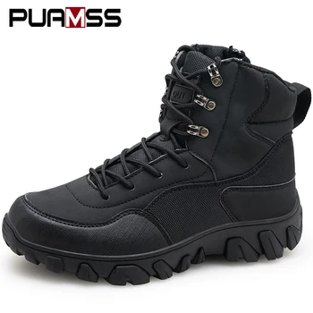 

Brand Men Ankle Boots Men High Quality Non-slip and Wear-resistant Sneakers Soft Outdoor Male Hiking Boots Work Shoes
