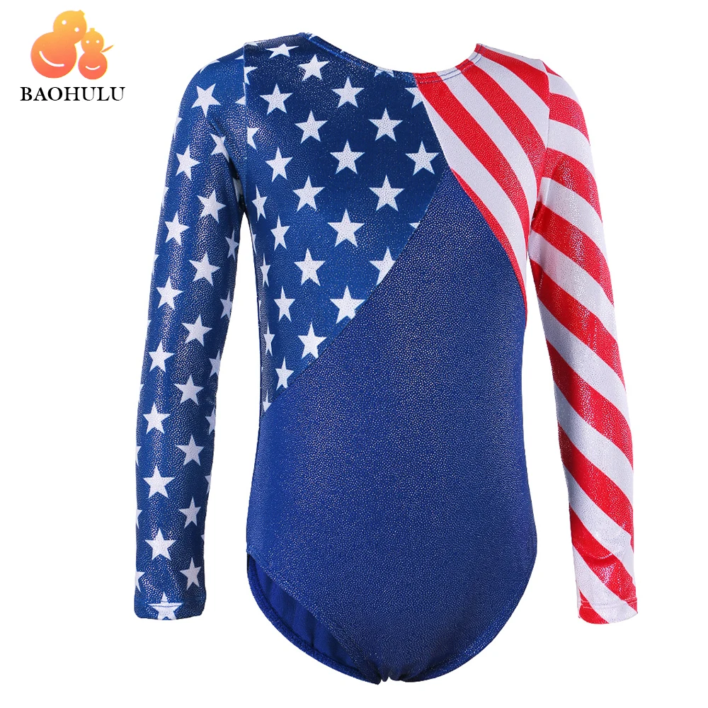 BAOHULU гимнастическое трико для девочек, с длинными рукавами, со ...