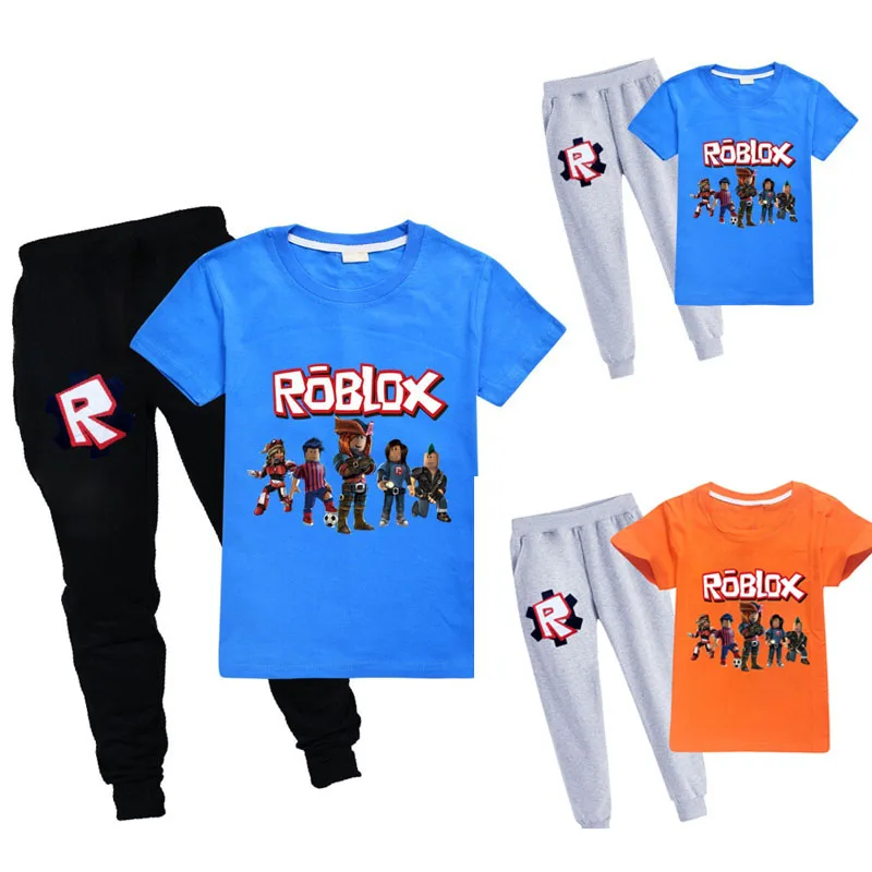 

Summer Cartoon T-SHIT Sport Suit New Boys Short Sleeve+pant Sports Suit for Kids Sets In Children's Two Piece Suits