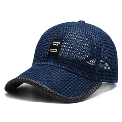 Men's Breathable Mesh Summer Cap | Outdoor Fishing Snapback Hat (Navy Blue)