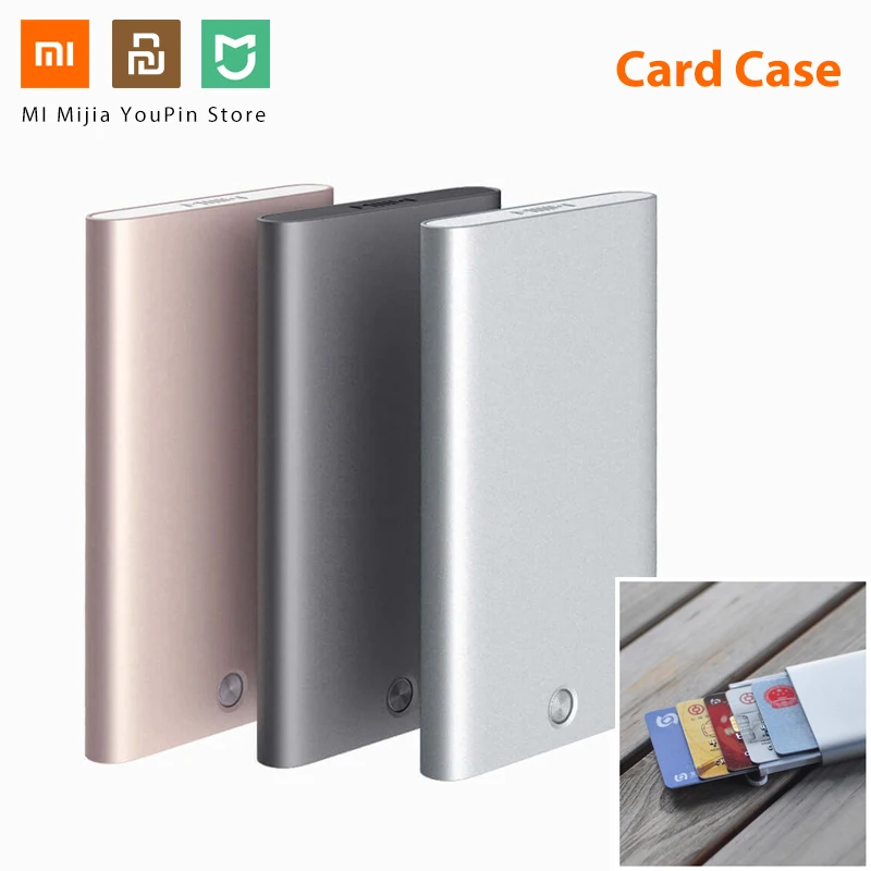 Dark Grey F.S.M MIIIW Automatic Card Holder Business Slim Metal Name Card Credit Card Case Storage Box from New Youpin 