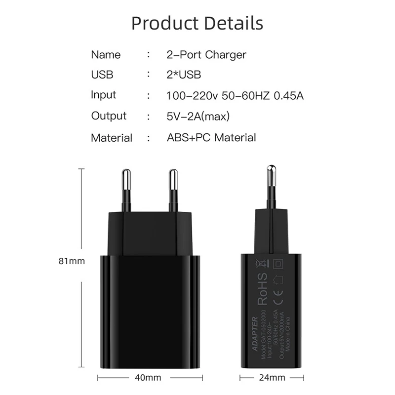 5 в 2 а быстрое USB зарядное устройство для iPhone 7 8 X XR XS Traval настенное зарядное устройство для samsung Xiaomi huawei зарядное устройство для мобильного телефона