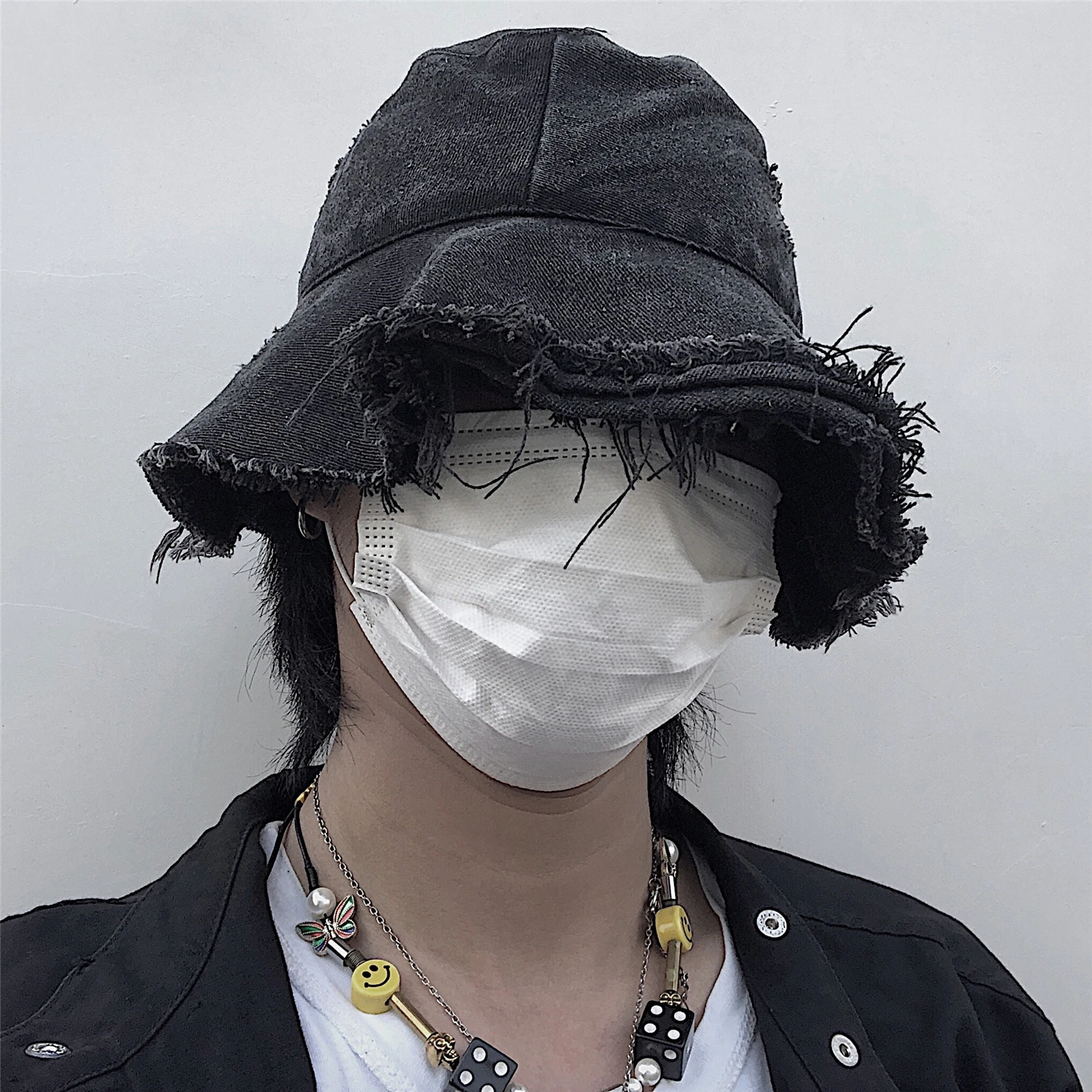 Женская и Мужская Уличная Корейская Harajuku Ulzzang модная однотонная ВИНТАЖНАЯ ДЖИНСОВАЯ Панама рваные джинсы синяя панк хип-хоп кепка от солнца Rap