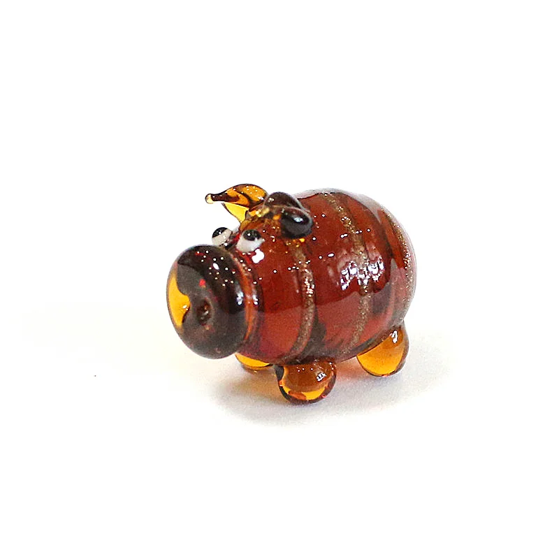 Different Styles Murano Glass Pig Mini Figurines Cute Tiny Animal Craft Ornaments Home Table Fairy Garden Room Kawaii Decoration