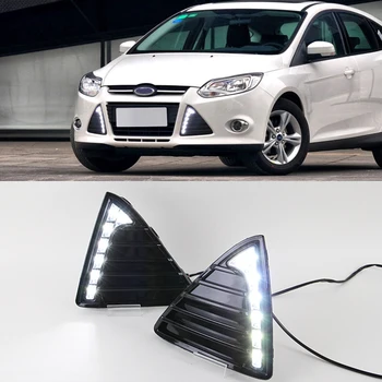 

Car Flashing 1set DRL Daytime Running Lights 12V LED Daylight Fog lamp waterproof with dimming For Ford Focus 3 MK3 2012 - 2014