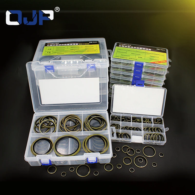 High Temperature Rubber Gasketoil Drain Plug Gasket Kit - 75/61pcs Bonded Washer  Seal Set For High Temp