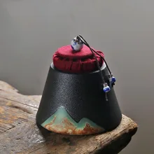 Японский стиль банка для хранения чая керамическая грубая художественная Глиняная Посуда Caddy Seal Box с комплект крышек/чайная церемония Декор чайная посуда аксессуары