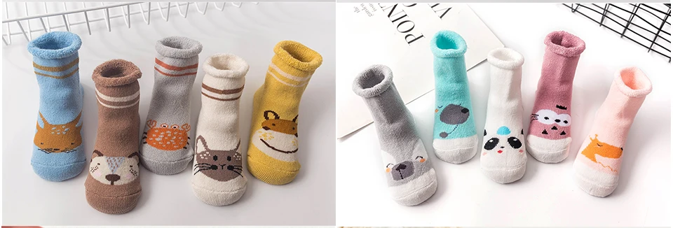 5 пар носков для малышей Зимние носки для новорожденных девочек вязаные хлопковые плотные теплые носки для маленьких мальчиков носки для малышей от 0 до 3 лет