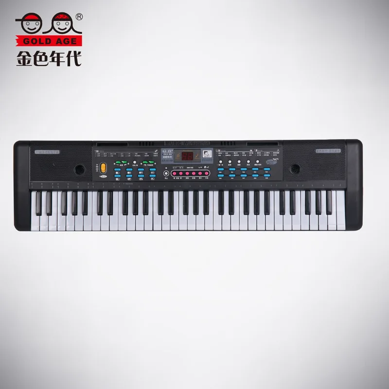 

Golden Age Multi-functional Model Electronic Keyboard Beginners 61 Key with Microphone Baby Child Educational Piano Toys