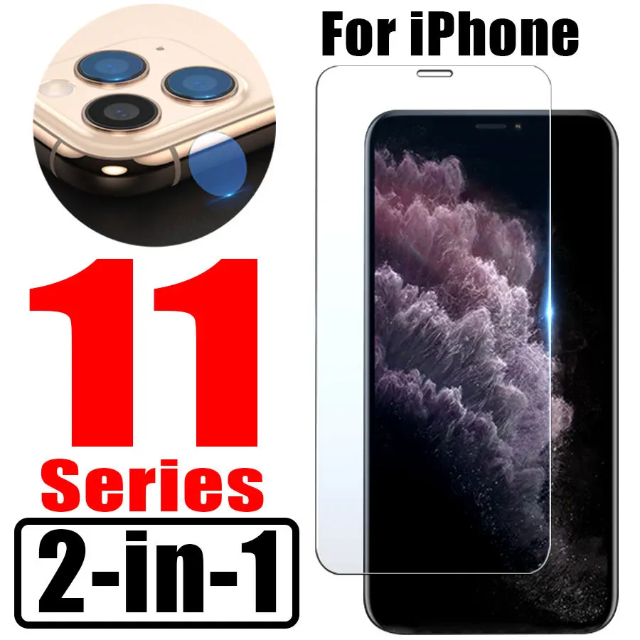 2в1 защитное стекло бронированное для apple iphone 11 защита экрана aphone I phone pro max cam с