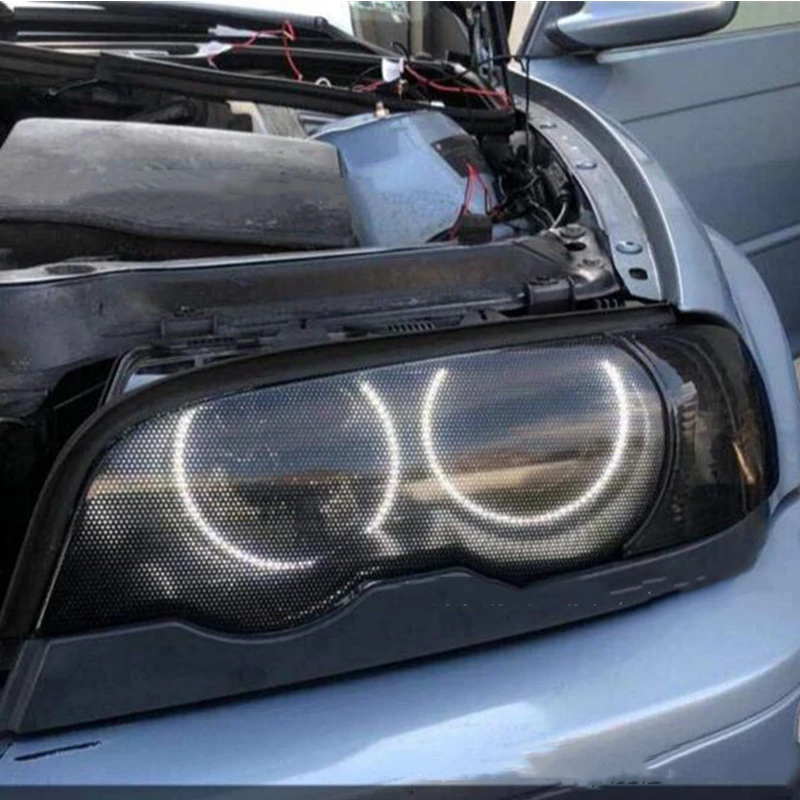 

107*30cm Automobile Lamp Film Grid Side Shield Headlamp Wrap Hollow Taillight Film Honeycombs Pattern Car Wrap Honeycomb Sticker