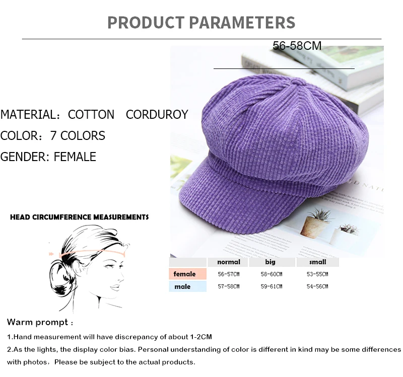 Casquette/Новинка года; сезон осень-зима; Однотонный вельветовый берет; женская шляпа британского художника; шляпы для газетчиков; мужские Восьмиугольные кепки; BTM02