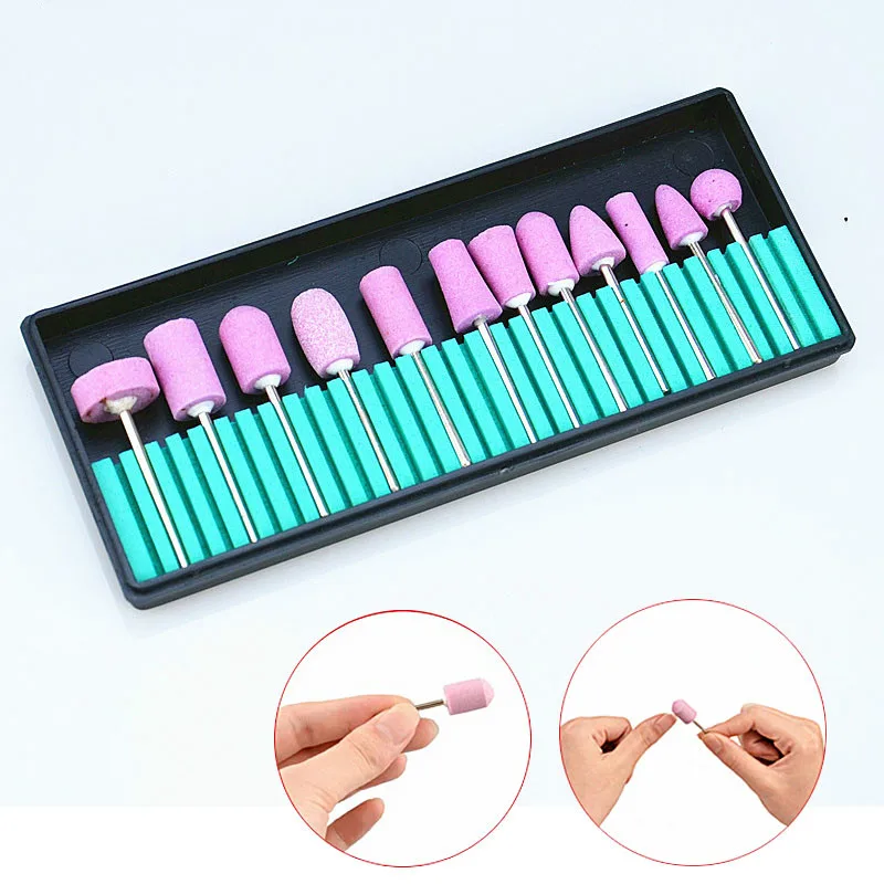 12Pcs Stainless Steel Ceramic Electric Machine Drill Bits File Nail Art Polishing Grinding Head Manicure Pedicure Tools Set Pro | Красота и