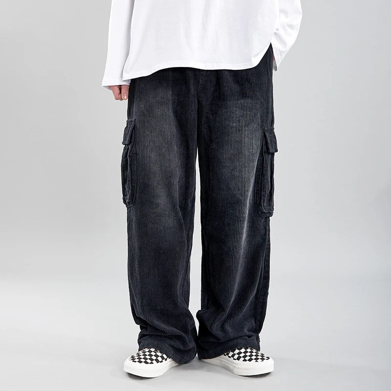 Вельветовые брюки мужские карго с несколькими карманами для старой школы