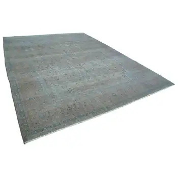 

301x408 Cm Grey Handmade Overdyed Large Area Rug-10x13 Ft