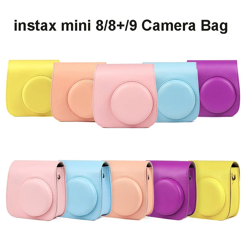 Чехол для камеры Fujifilm Instax Mini, чехол из искусственной кожи с плечевым ремнем для камеры Instax Mini 9 8 8+ чехол для камеры с мгновенной пленкой