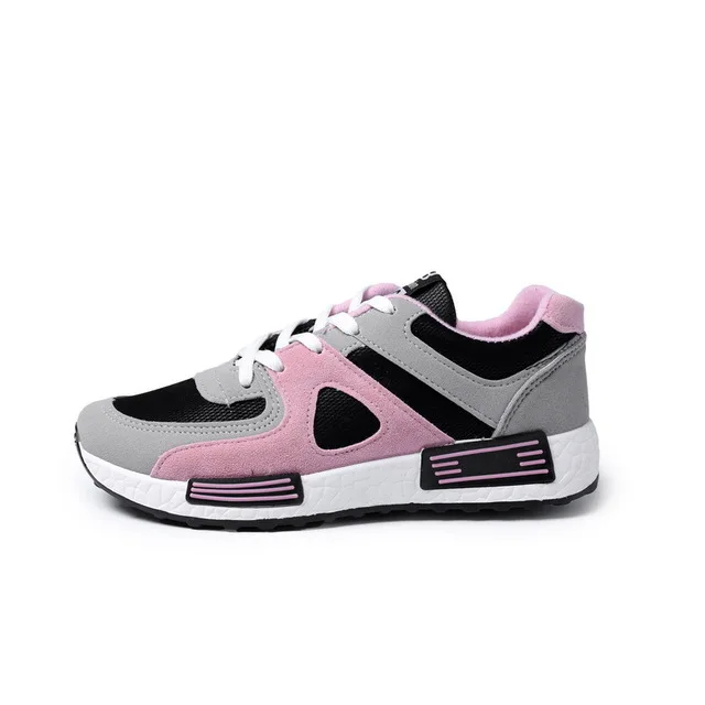 Модные женские туфли Спортивная повседневная женская обувь новая шнуровка Обувь с дышащей сеткой Женские кроссовки Дамская обувь женская обувь - Цвет: Pink