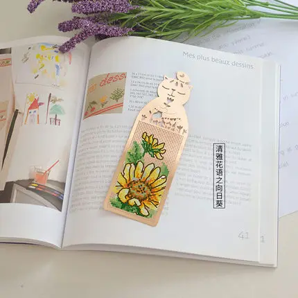DIY ремесло Стич вышивки крестом металлическая Закладка серебро Золотой Рукоделие Вышивка ремесла счетный крест-Набор для вышивки gift-1th - Цвет: CJBK16-golddog