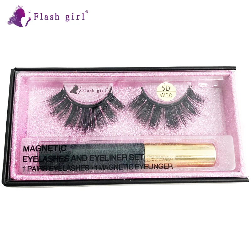 

Flash Girl 5D-W series W 30 mink magnetic eyelashes and eyeliner suit natural eyelashes
