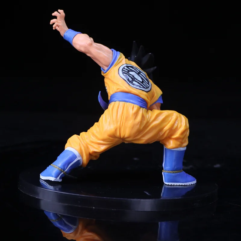 

Cheng yuan Anime Dragon Ball World Budokai 7 86 # Black Hair Goku Squatting Garage Kit Model Decoration