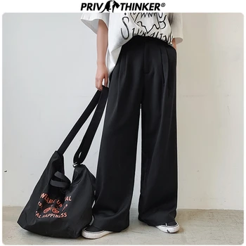 

Privathinker Men Summer Solid Casual 2020 Wide Leg Pants Mens Woman Loose Jogger Bottoms Male Korean Fashions Oversize Toursers