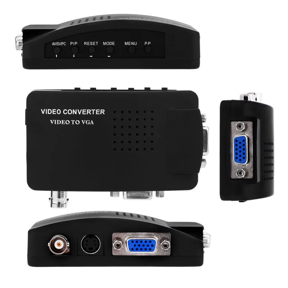 Портативный BNC на VGA видео цифровой на выход переключатель VGA вход коробка конвертер для камеры DVR для адаптера S-Video PC MACTV композитный DVD PC