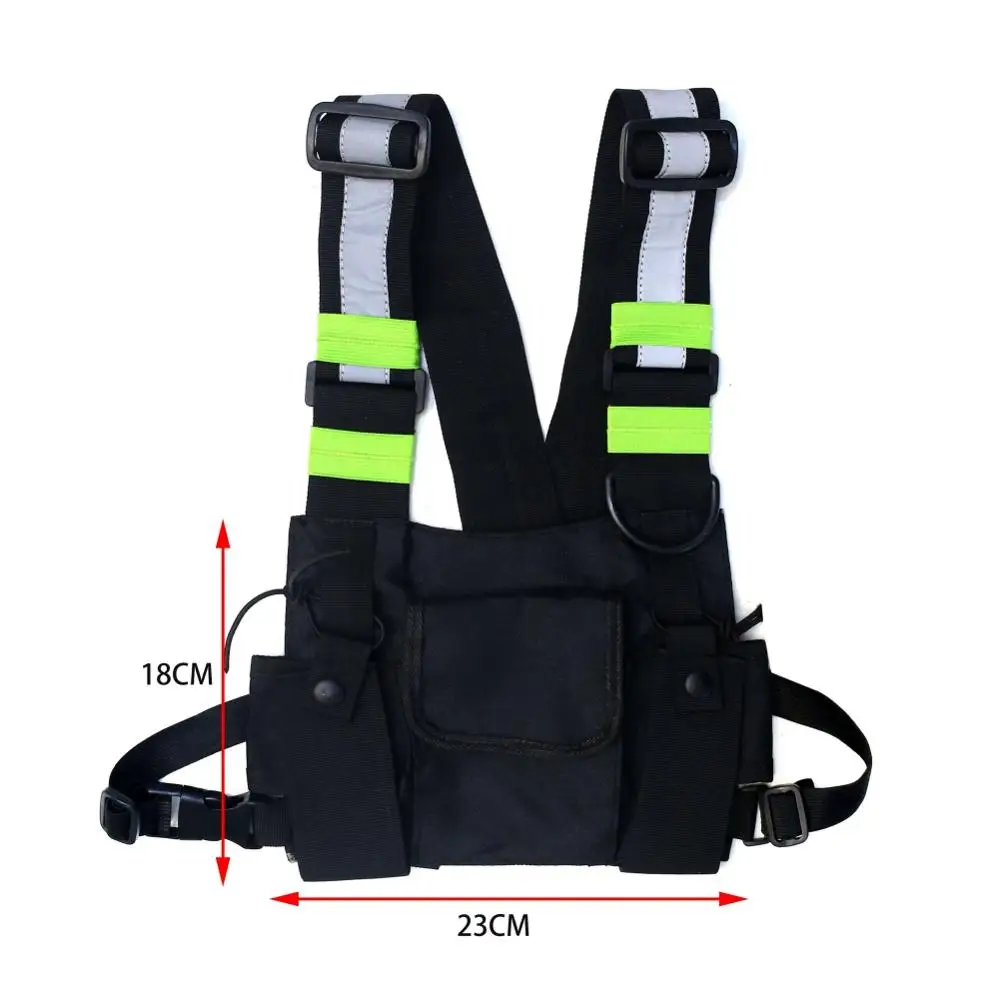 Men Women Fashion Chest Rig Bag Reflective Vest Hip Hop Streetwear Functional Outdoor Sports