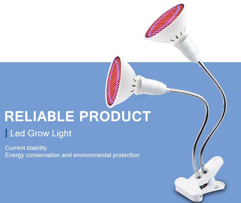 LED Plant Growth Lamp E27 Fitolampy Full Spectrum LED Grow Lights With Clip For Plant Seedlings Flower Fitolamp Box Tent Indoor