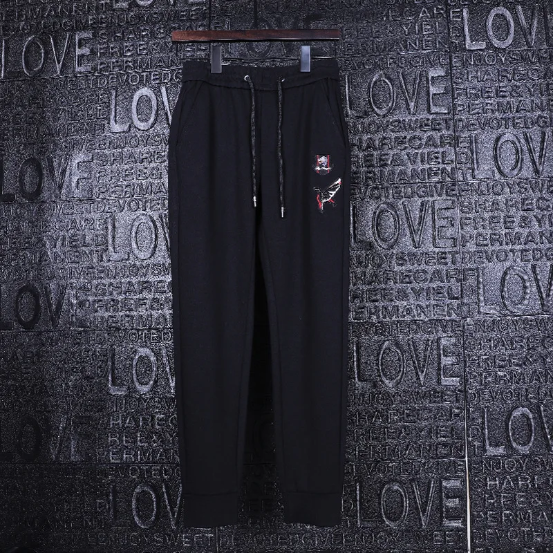

2019 Spring And Autumn New Style Fashion Embroidery Skinny Popular Brand Pants Elasticity Harem Pants Embroidered Trousers Casua