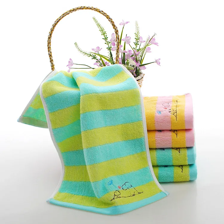 

Embroidery Kids' Towel Pure Cotton 25X50 Water-Absorbing Kerchief Combing Siro Infants Bibs