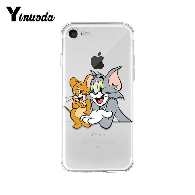 Yinuoda чехол для телефона с рисунком кота и мыши Тома и Джерри чехол для iphone 8 7 6 6S Plus X XS MAX 5 5S SE XR 10