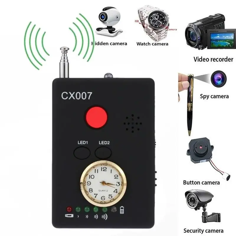 CX007 Full Range Anti-Spy Bug Wireless Camera Cell Phone GPS RF Signal Detector Finder Anti Candid Camera Detector CX007 Full Range Anti-Spy Bug Wireless Camera Cell Phone GPS RF Signal Detector Finder Anti Candid Camera Detector