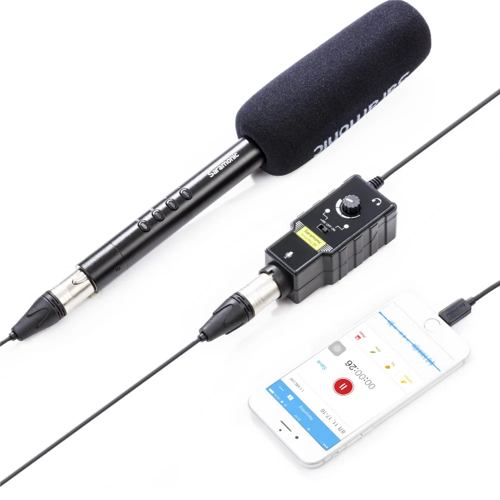 Saramonic SmartRig Di XLR микрофон и 6,3 мм гитарный интерфейс с IOS MFi Сертифицированный вход Lightning для iPhone X 8 7 7s