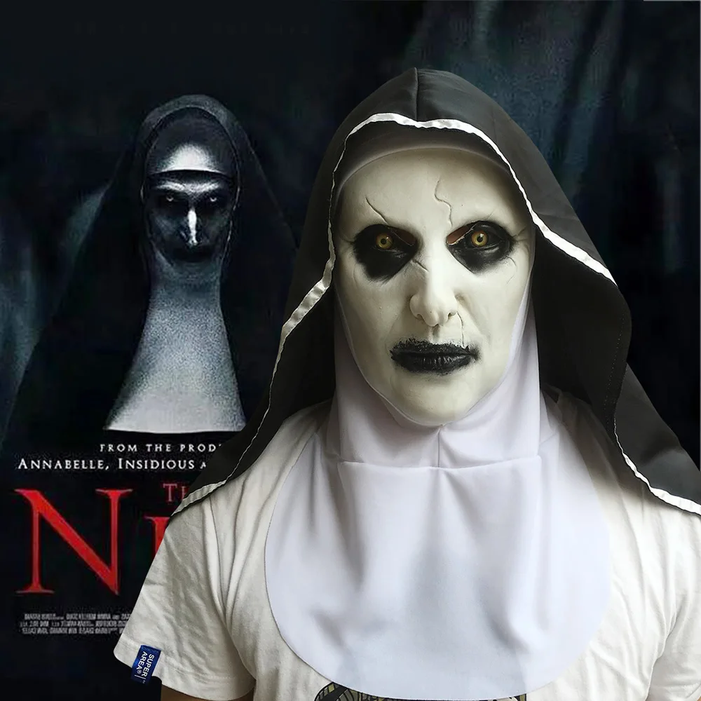

Halloween Party Mask Scary Nun Latex Full Face Mask Realistic Scary Props Adult Cosplay Costume Stage Performance