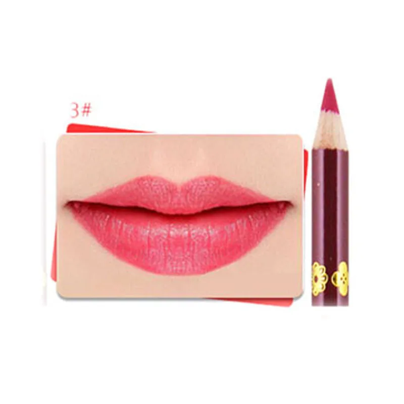 Карандаш Lipliner, цветной матовый деревянный карандаш для губ, 12 цветов, водостойкий, стойкий, легко одевается для макияжа, косметический, для салона красоты - Цвет: 03